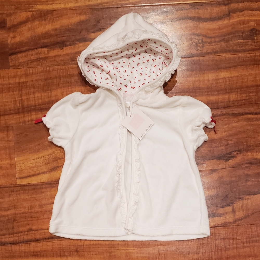 Janie and Jack NWT 6-12 months cherry ruffle swimsuit, coverup, shoes and socks - Picture 8 of 16